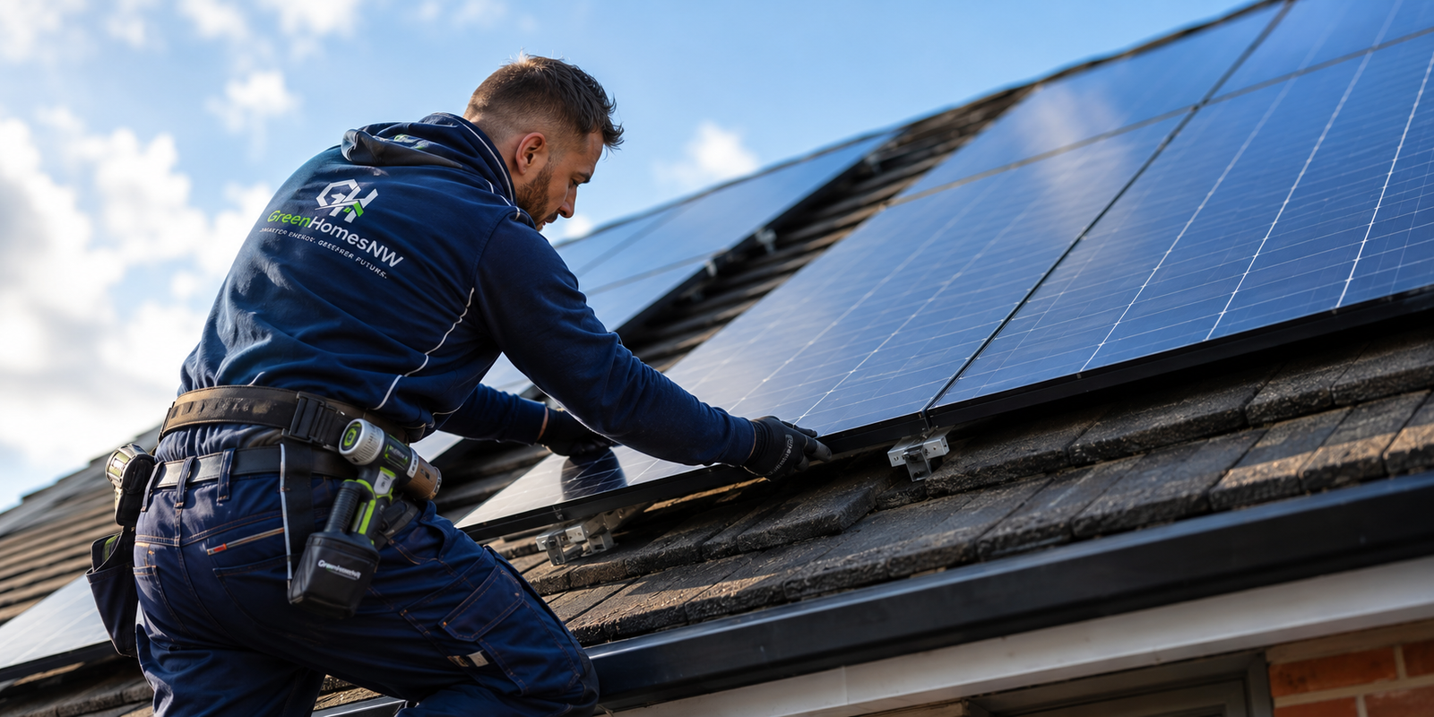 Professional solar panel installation on a UK residential property